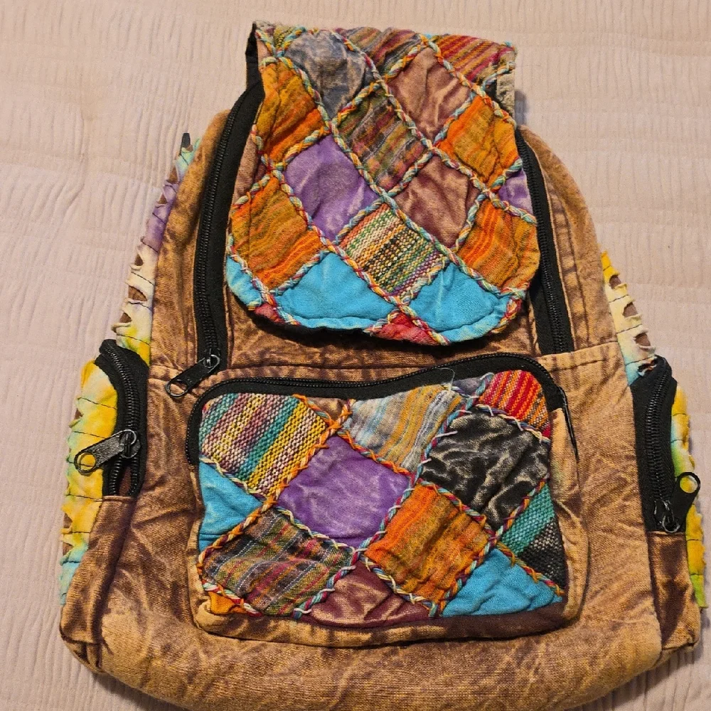 Patchwork Multicolor Backpack, Cute Backpack In Great Condition. - Picture 1 of 3